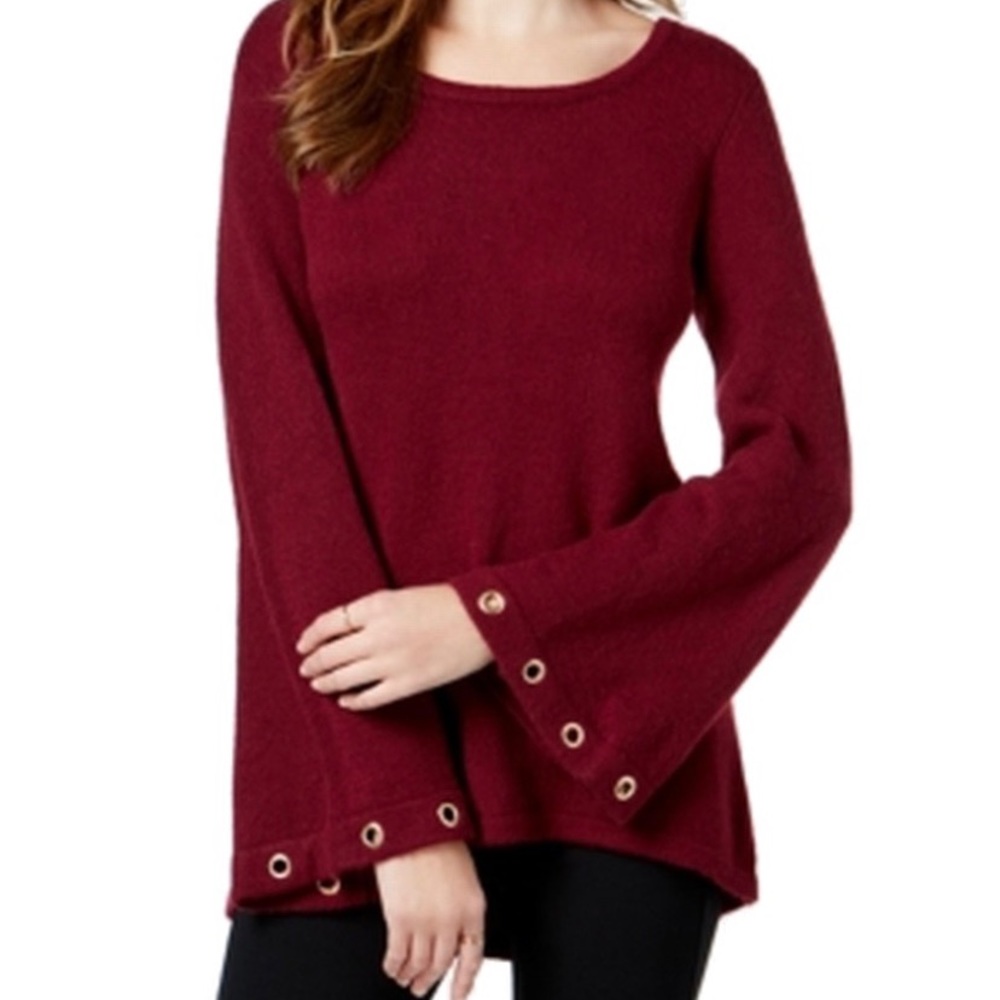 Kensie Maroon Bell Sleeve Sweater - Medium